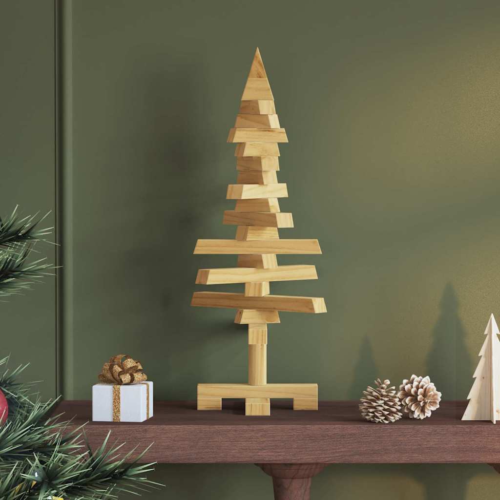 Houten kerstboom met standaard Bruin 60 cm Massief grenenhout is nu te koop bij PeponiXL, paradijselijk wonen!