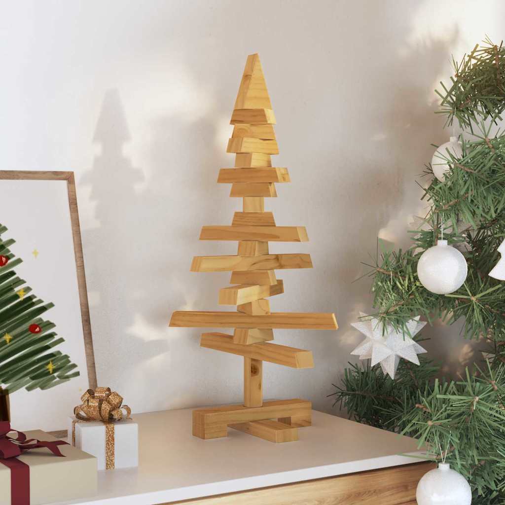 Houten kerstboom met standaard Bruin 60 cm Massief grenenhout is nu te koop bij PeponiXL, paradijselijk wonen!