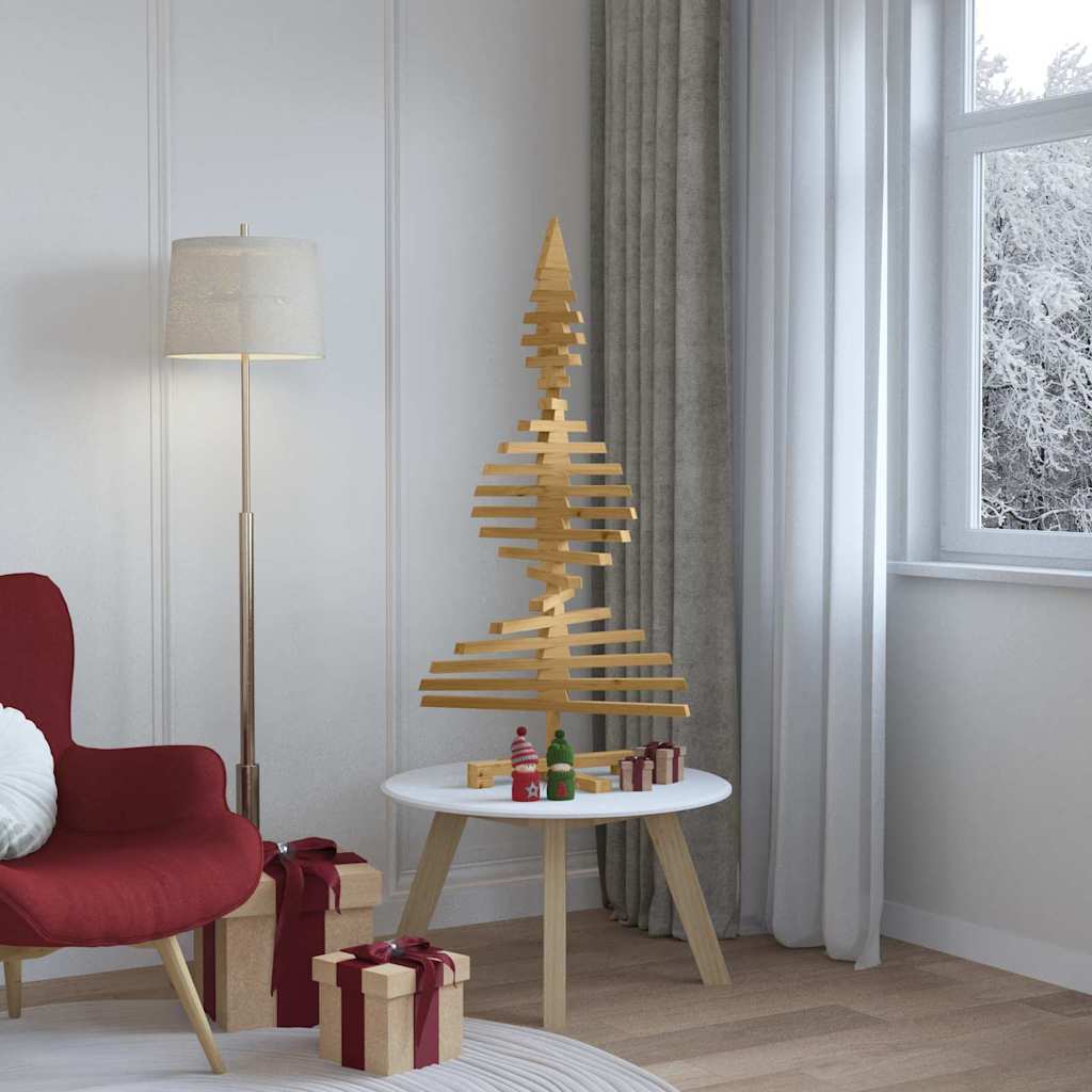 Houten kerstboom met standaard Bruin 120 cm Massief grenenhout is nu te koop bij PeponiXL, paradijselijk wonen!