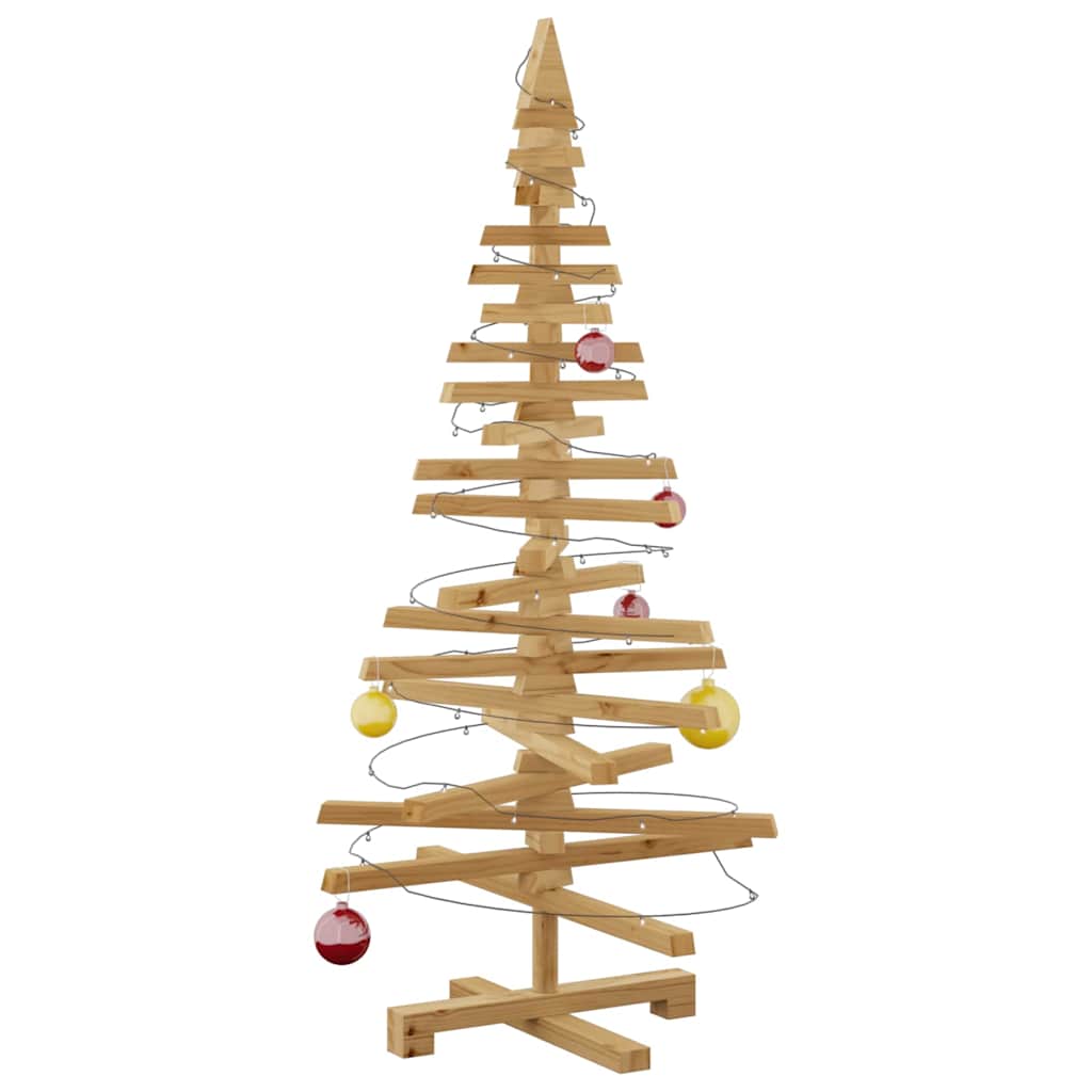 Houten kerstboom met standaard Bruin 120 cm Massief grenenhout is nu te koop bij PeponiXL, paradijselijk wonen!