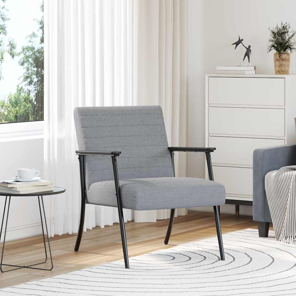 Fauteuil Lichtgrijs 59 x 75 x 78 cm Stof is nu te koop bij PeponiXL, paradijselijk wonen!