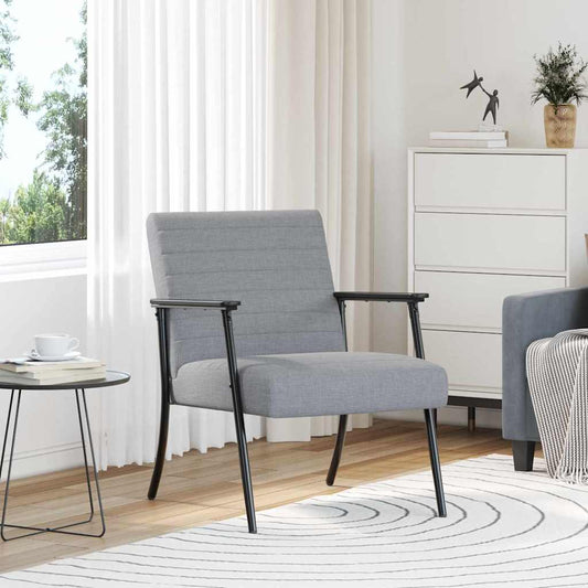 Fauteuil Lichtgrijs 59 x 75 x 78 cm Stof is nu te koop bij PeponiXL, paradijselijk wonen!