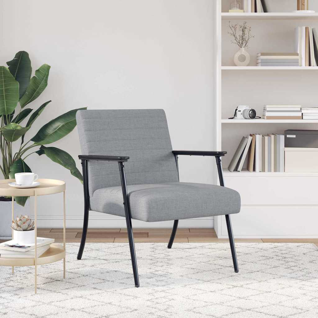 Fauteuil Lichtgrijs 59 x 75 x 78 cm Stof is nu te koop bij PeponiXL, paradijselijk wonen!