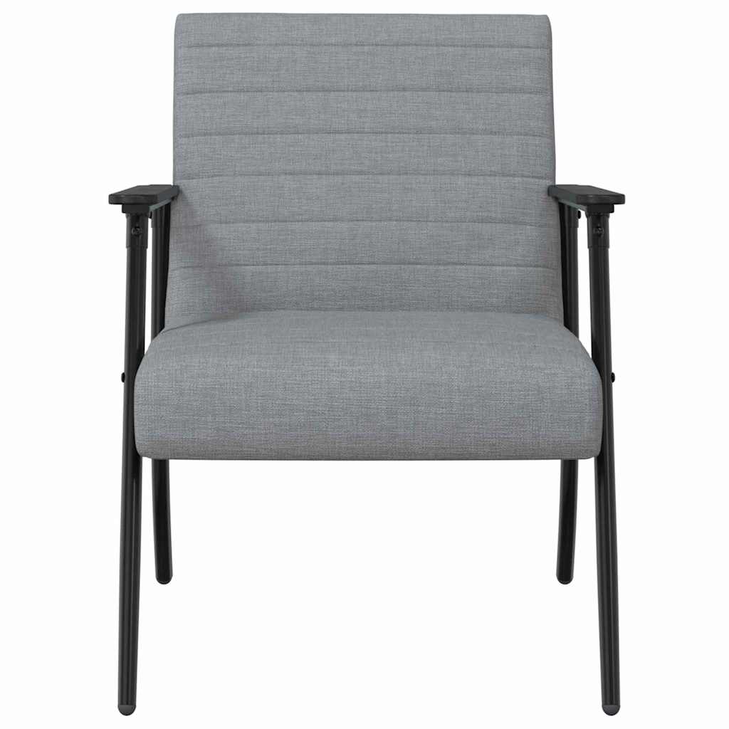 Fauteuil Lichtgrijs 59 x 75 x 78 cm Stof is nu te koop bij PeponiXL, paradijselijk wonen!