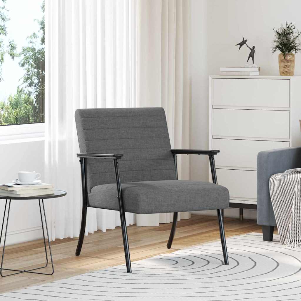 Fauteuil Donkergrijs 59 x 75 x 78 cm Stof is nu te koop bij PeponiXL, paradijselijk wonen!