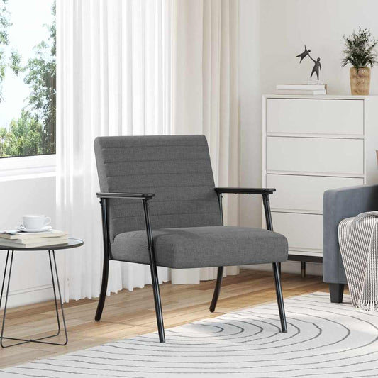 Fauteuil Donkergrijs 59 x 75 x 78 cm Stof is nu te koop bij PeponiXL, paradijselijk wonen!