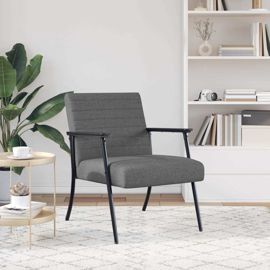 Fauteuil Donkergrijs 59 x 75 x 78 cm Stof is nu te koop bij PeponiXL, paradijselijk wonen!