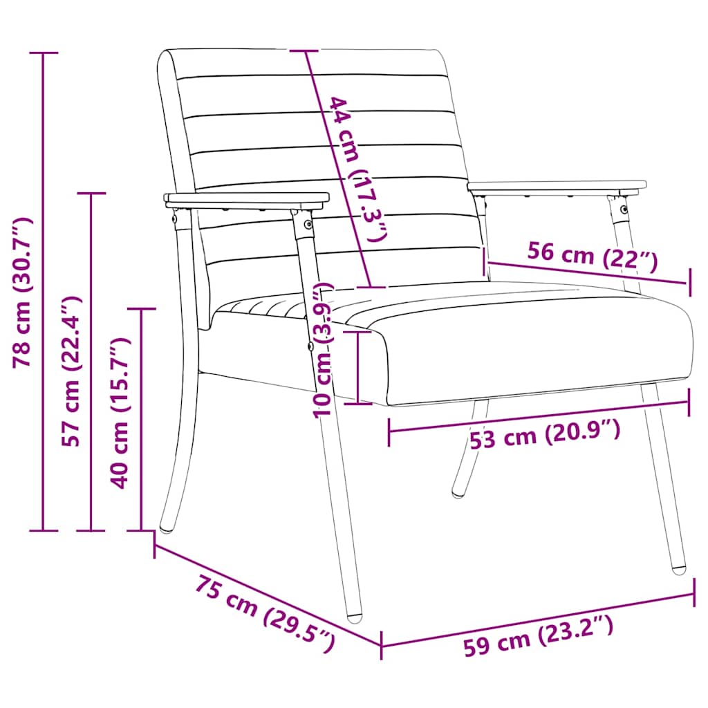 Fauteuil Donkergrijs 59 x 75 x 78 cm Stof is nu te koop bij PeponiXL, paradijselijk wonen!