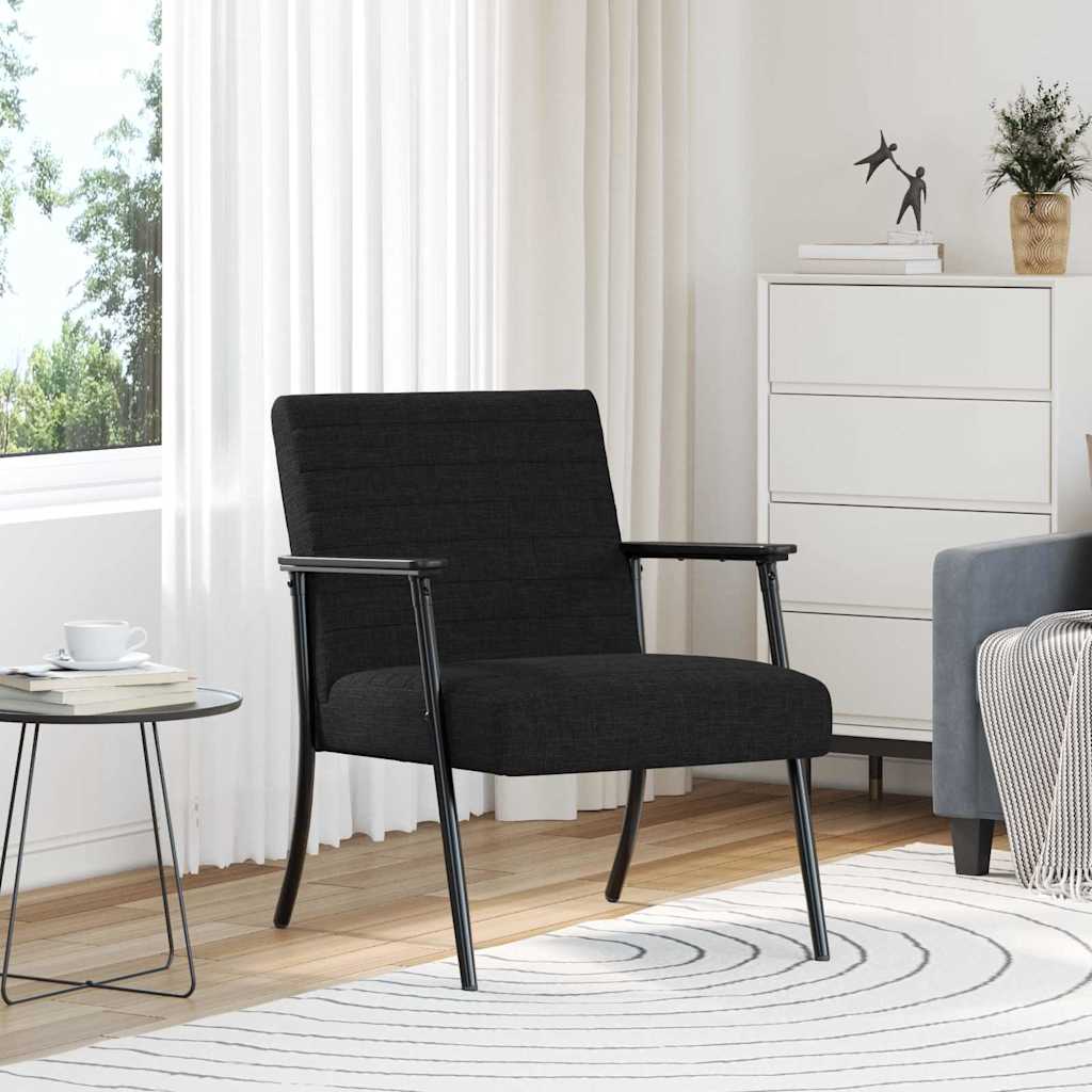 Fauteuil Zwart 59 x 75 x 78 cm Stof is nu te koop bij PeponiXL, paradijselijk wonen!