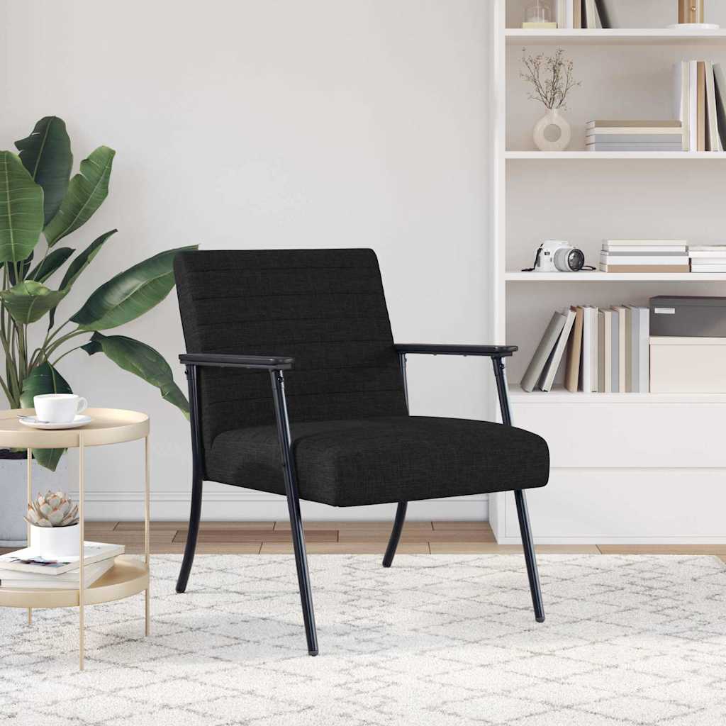 Fauteuil Zwart 59 x 75 x 78 cm Stof is nu te koop bij PeponiXL, paradijselijk wonen!