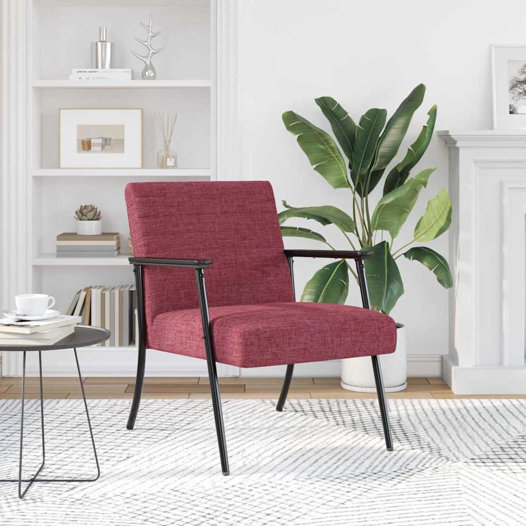Fauteuil Wijnrood 59 x 75 x 78 cm Stof is nu te koop bij PeponiXL, paradijselijk wonen!