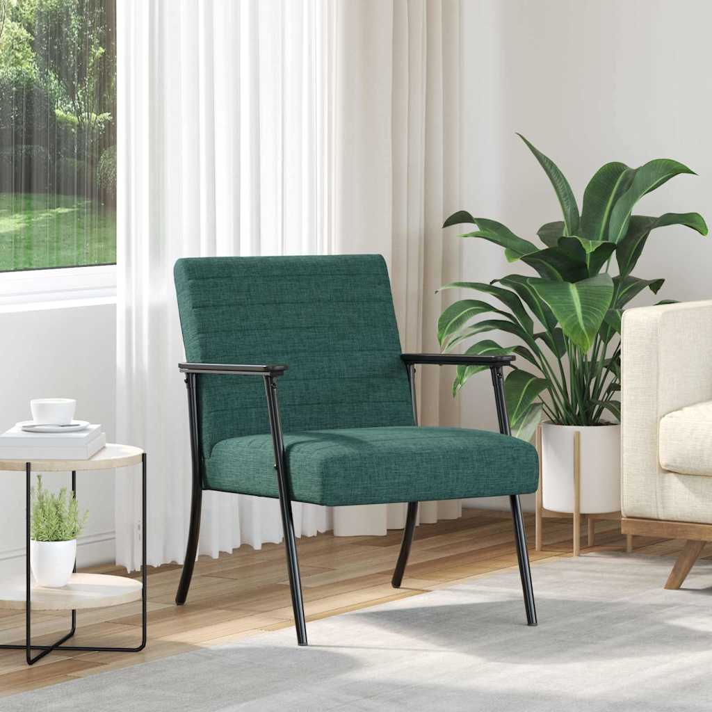 Fauteuil Donkergroen 59 x 75 x 78 cm Stof is nu te koop bij PeponiXL, paradijselijk wonen!