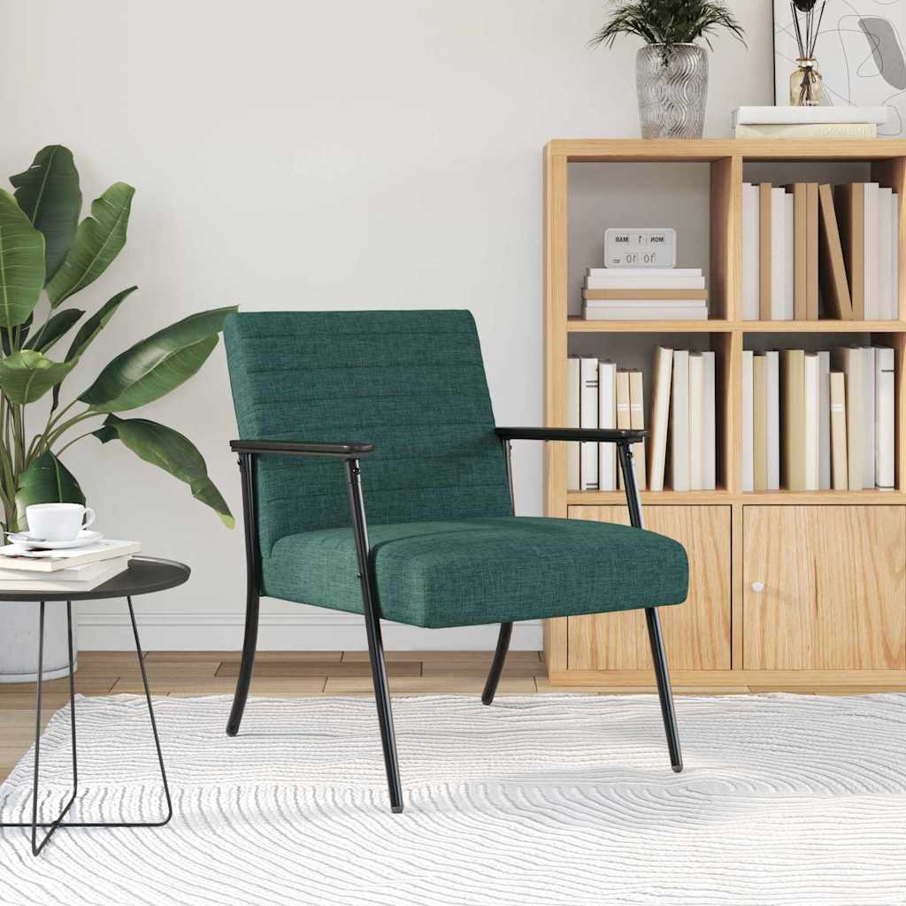 Fauteuil Donkergroen 59 x 75 x 78 cm Stof is nu te koop bij PeponiXL, paradijselijk wonen!