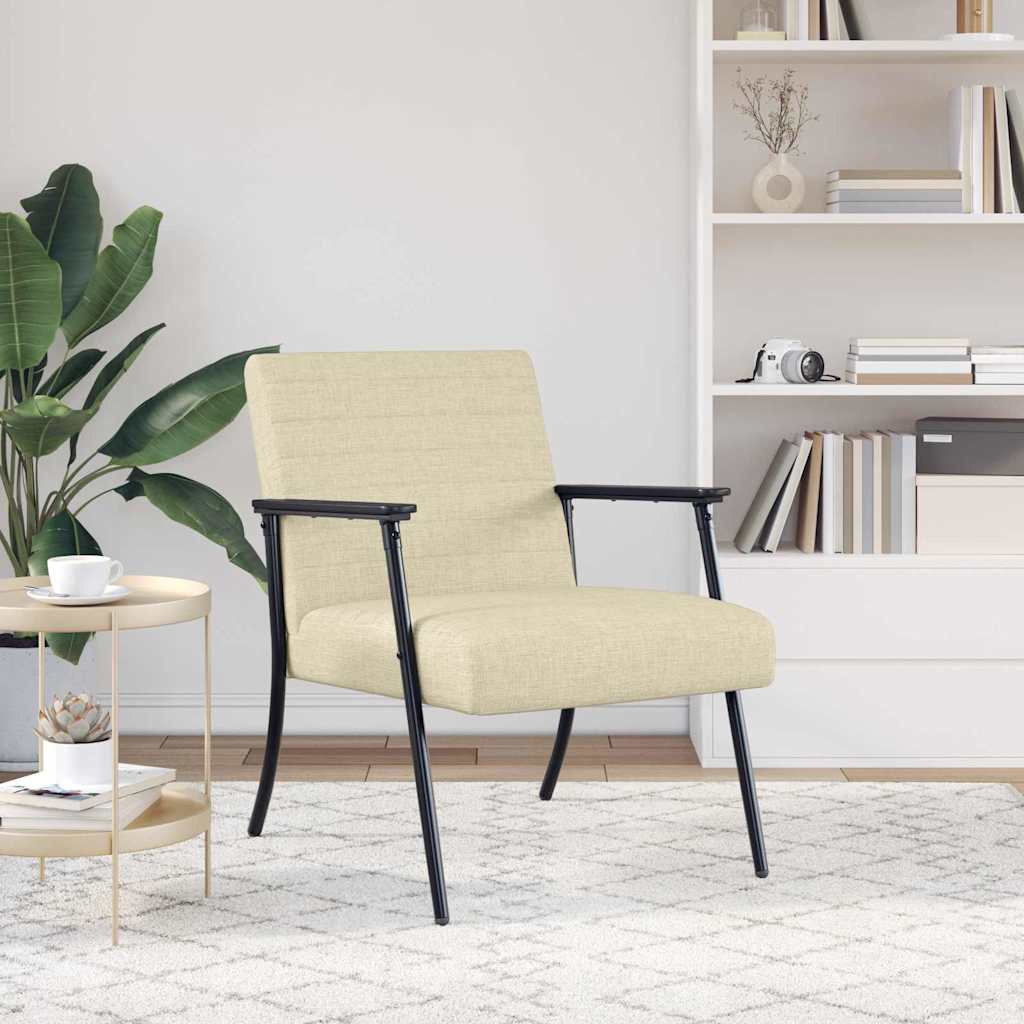 Fauteuil Crème 59 x 75 x 78 cm Stof is nu te koop bij PeponiXL, paradijselijk wonen!