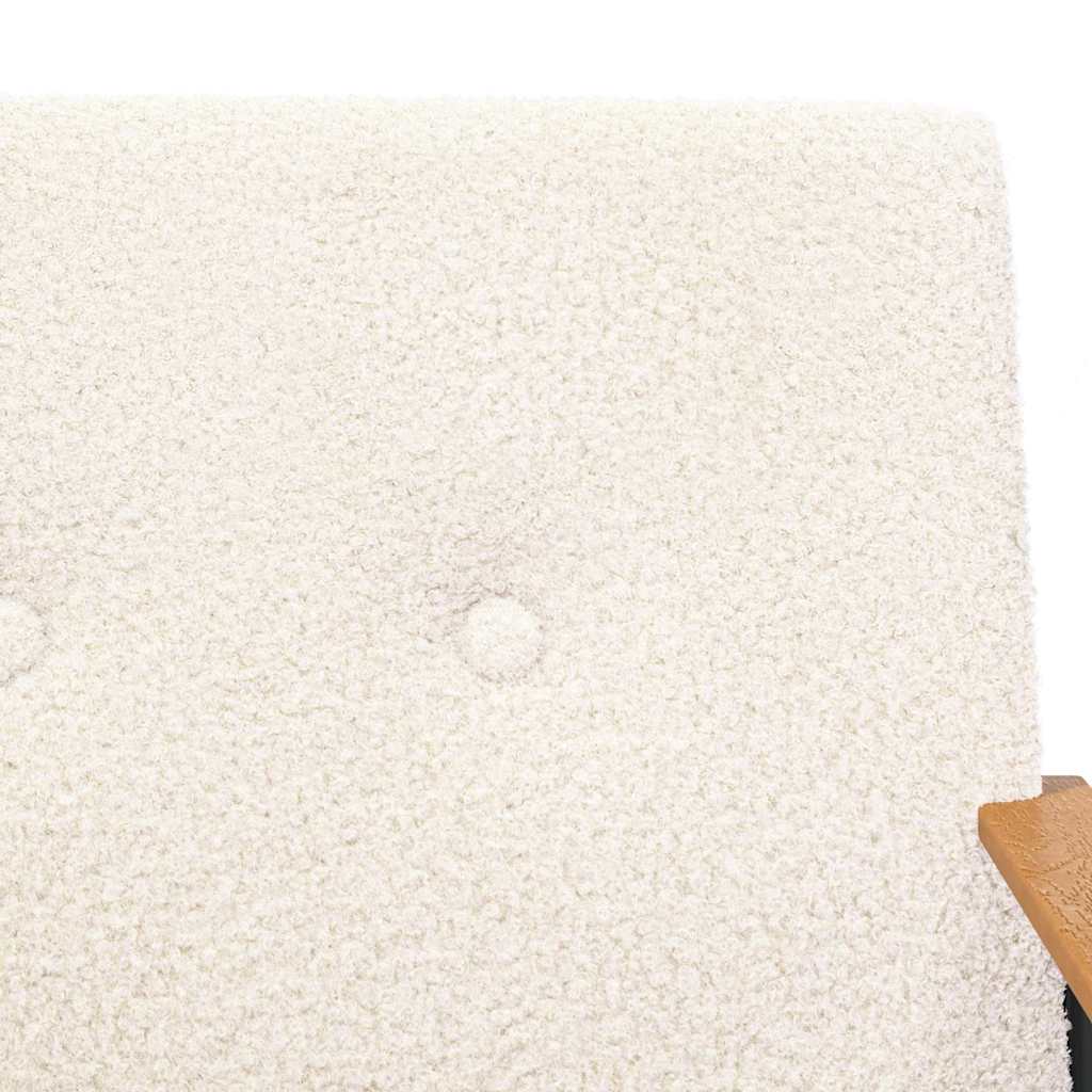 Fauteuil Crème Krullend Wol-achtig Stof is nu te koop bij PeponiXL, paradijselijk wonen!