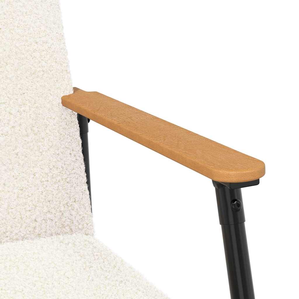 Fauteuil Crème Krullend Wol-achtig Stof is nu te koop bij PeponiXL, paradijselijk wonen!