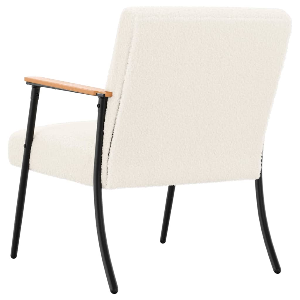 Fauteuil Crème Krullend Wol-achtig Stof is nu te koop bij PeponiXL, paradijselijk wonen!