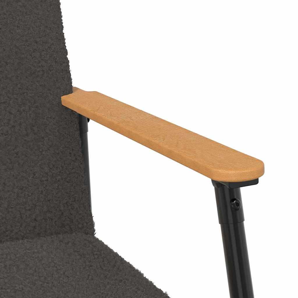 Fauteuil Donkergrijs Krullend Wol-achtig Stof is nu te koop bij PeponiXL, paradijselijk wonen!