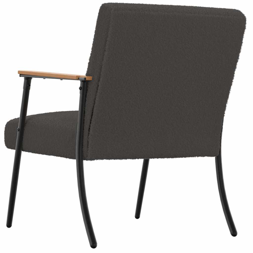 Fauteuil Donkergrijs Krullend Wol-achtig Stof is nu te koop bij PeponiXL, paradijselijk wonen!