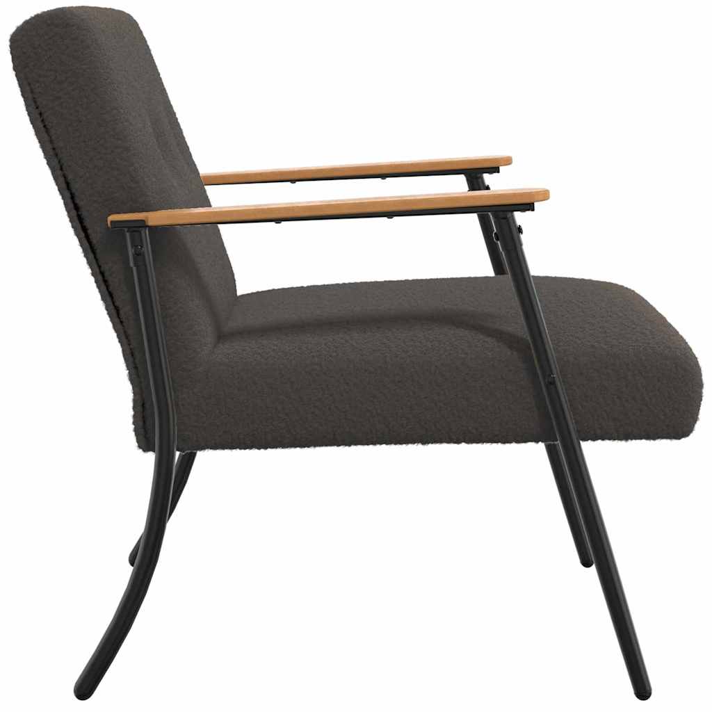 Fauteuil Donkergrijs Krullend Wol-achtig Stof is nu te koop bij PeponiXL, paradijselijk wonen!