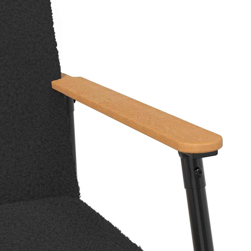 Fauteuil Zwart Krullend Wol-achtig Stof is nu te koop bij PeponiXL, paradijselijk wonen!