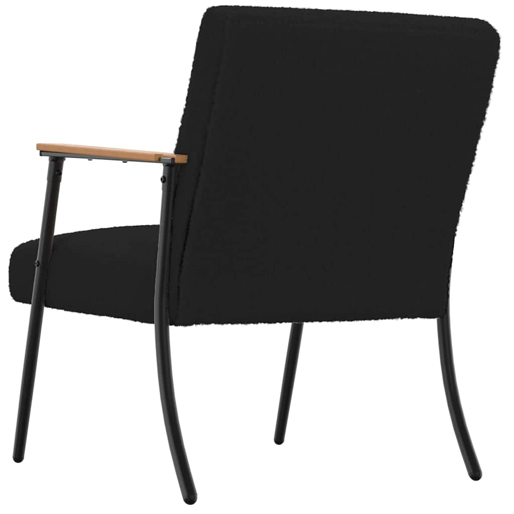 Fauteuil Zwart Krullend Wol-achtig Stof is nu te koop bij PeponiXL, paradijselijk wonen!