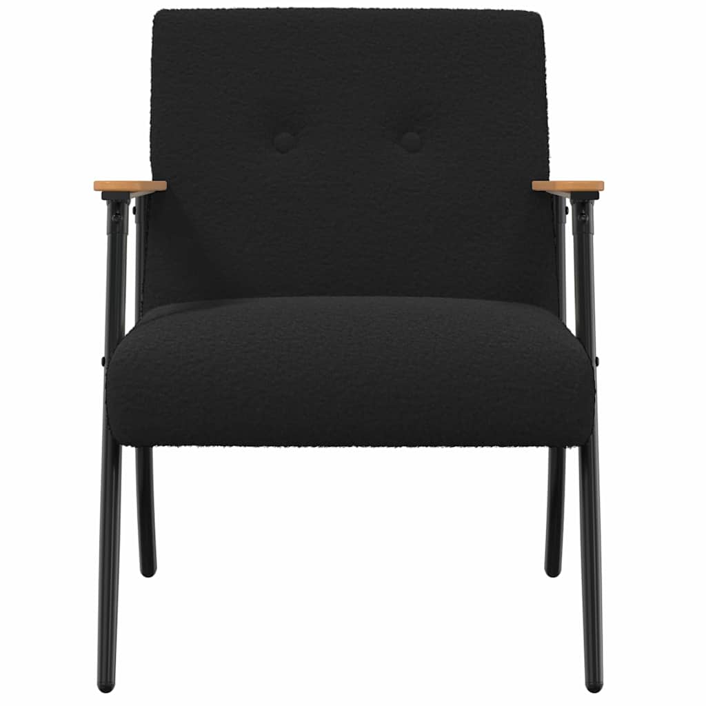 Fauteuil Zwart Krullend Wol-achtig Stof is nu te koop bij PeponiXL, paradijselijk wonen!