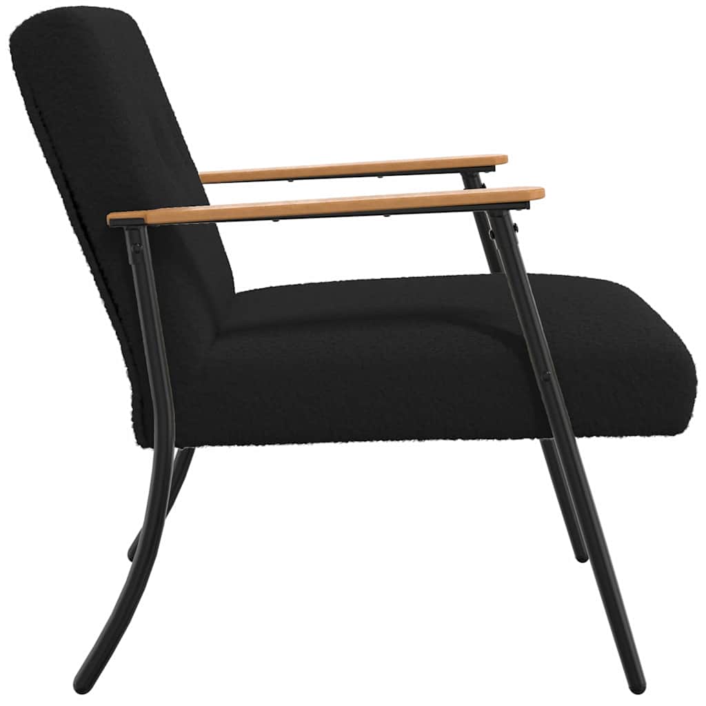 Fauteuil Zwart Krullend Wol-achtig Stof is nu te koop bij PeponiXL, paradijselijk wonen!