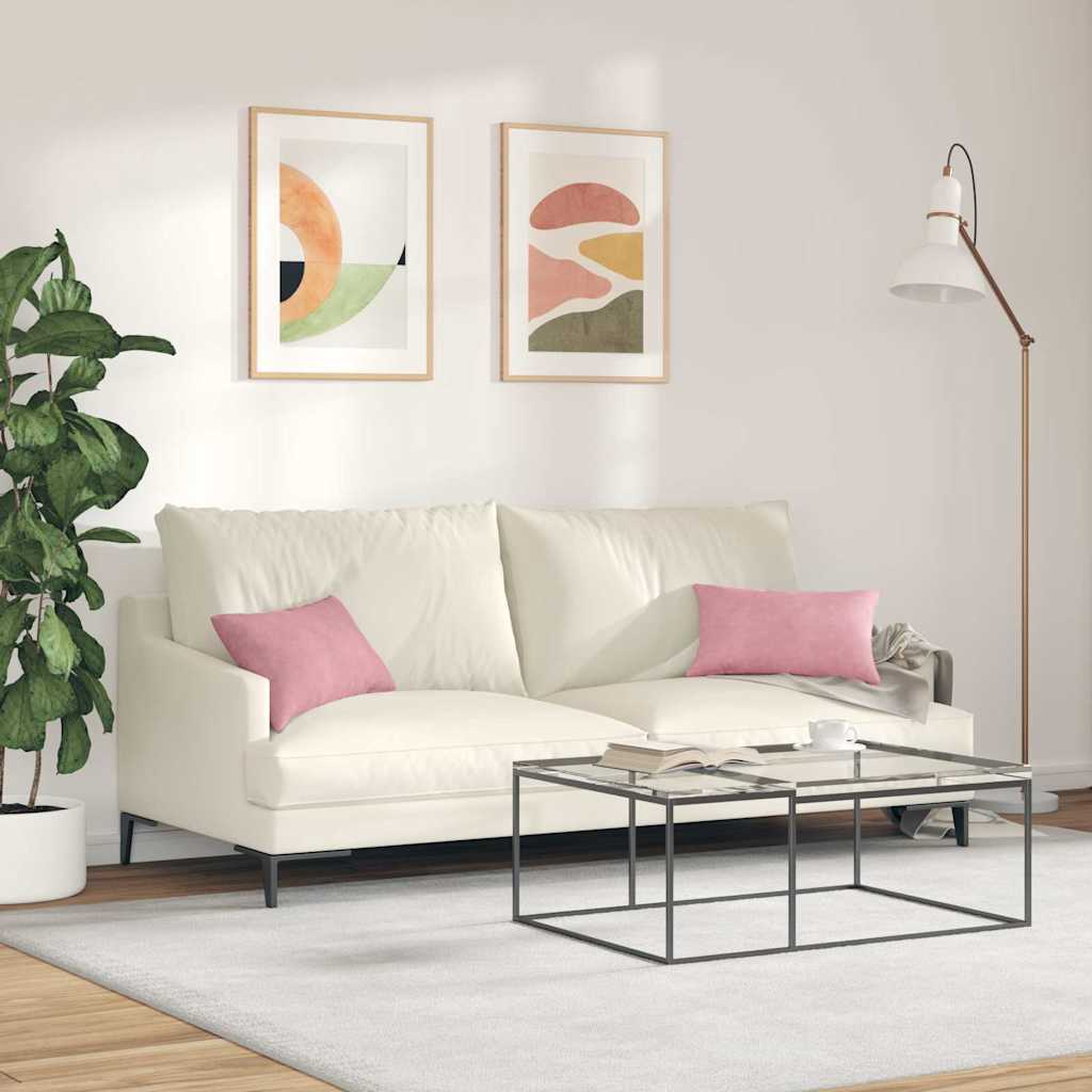 Sofa Kussens 2 stuks Roze 50 x 30 cm Cordstof is nu te koop bij PeponiXL, paradijselijk wonen!