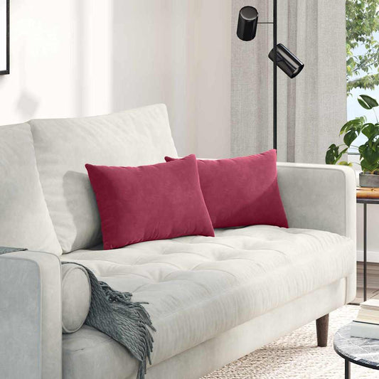 Sofa Kussens 2 stuks Wijnrood 50 x 30 cm Cordstof is nu te koop bij PeponiXL, paradijselijk wonen!