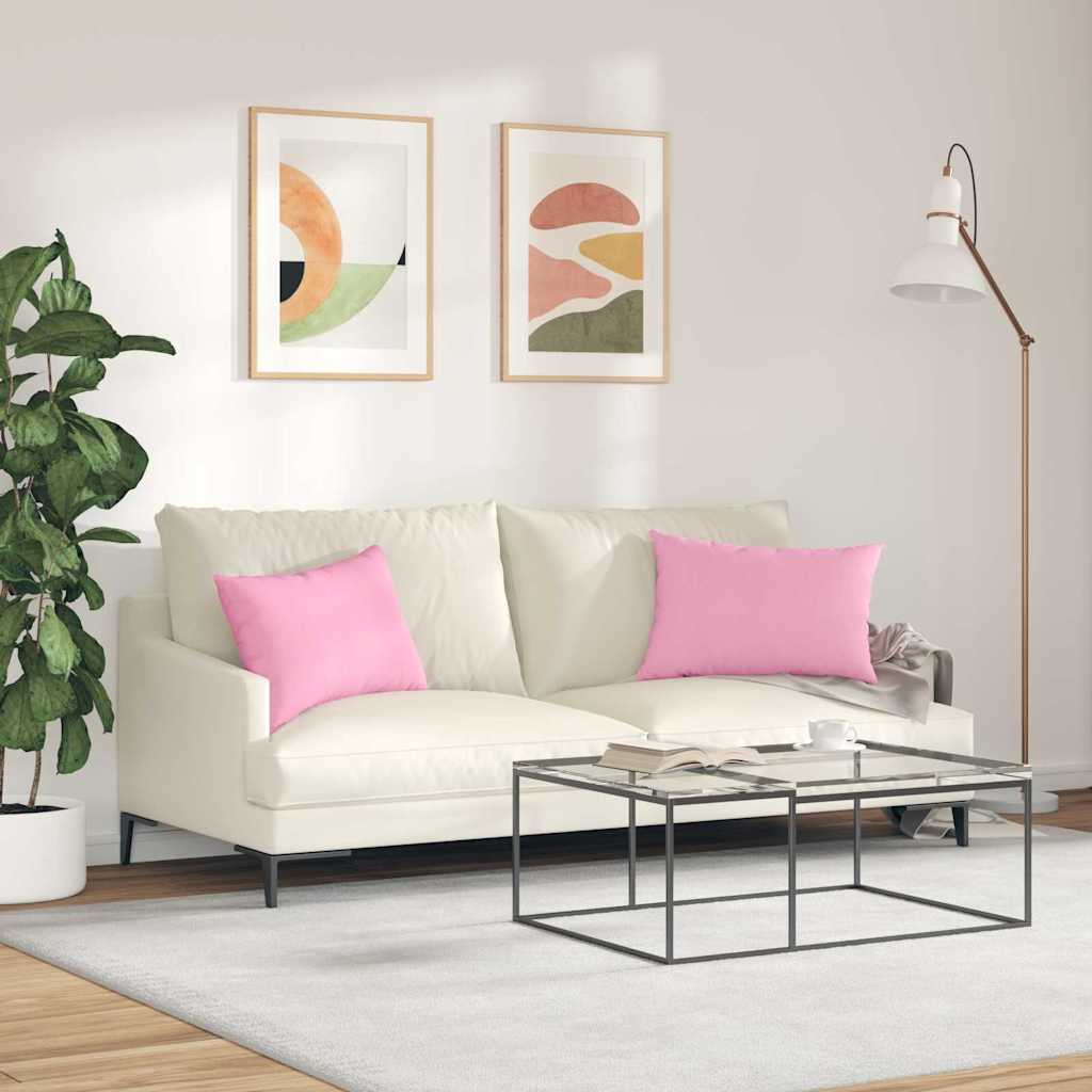 Sofa Kussens 2 stuks Roze 60 x 40 cm Stof is nu te koop bij PeponiXL, paradijselijk wonen!