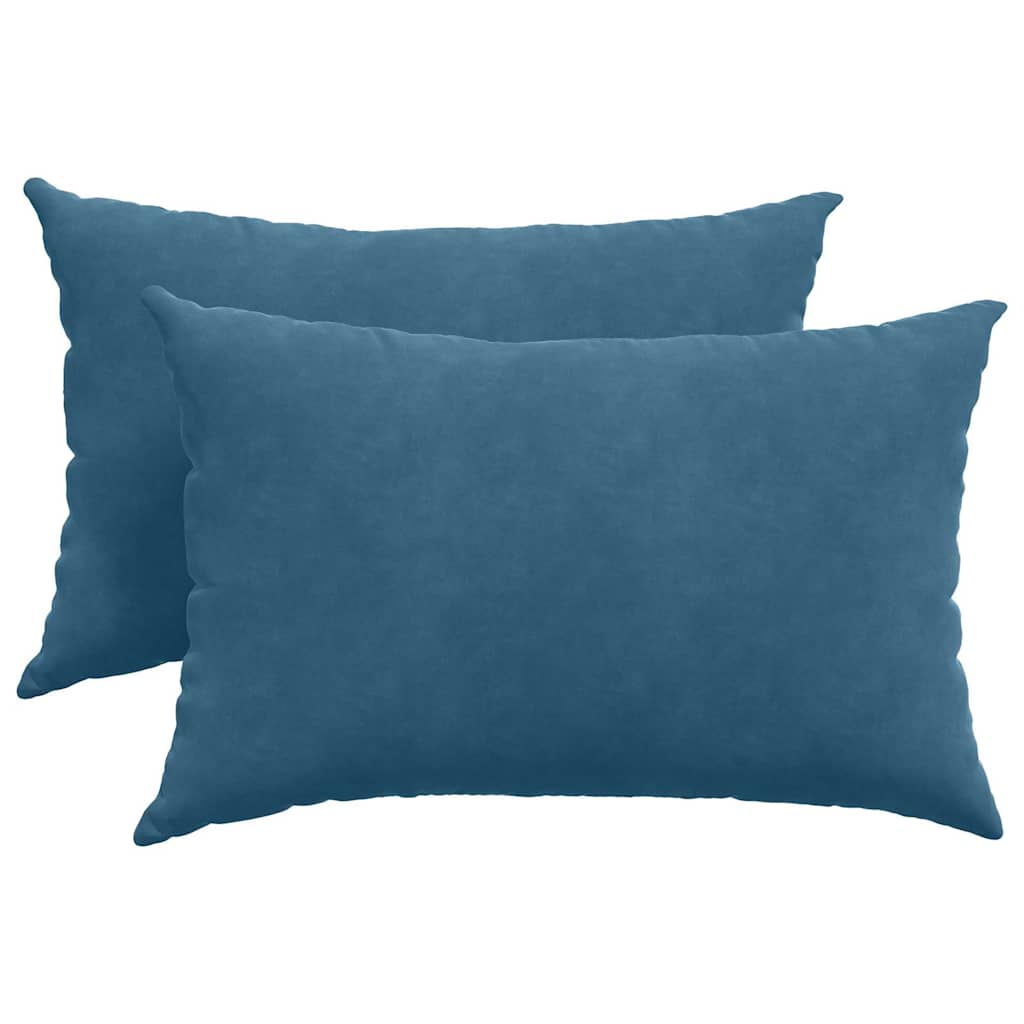Sofa Kussens 2 stuks Blauw 60 x 40 cm Cordstof is nu te koop bij PeponiXL, paradijselijk wonen!