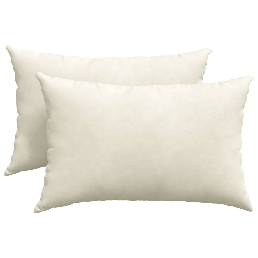 Sofa Kussens 2 stuks Crème 60 x 40 cm Cordstof is nu te koop bij PeponiXL, paradijselijk wonen!