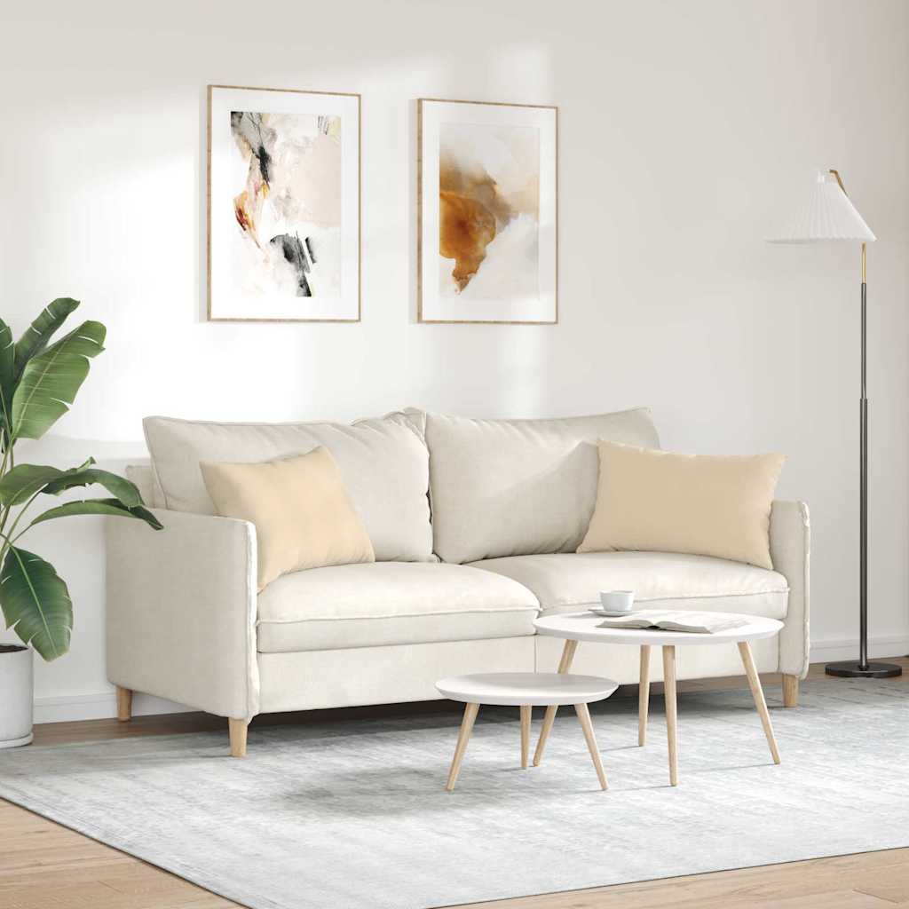 Sofa Kussens 2 stuks Crème 60 x 40 cm Stof is nu te koop bij PeponiXL, paradijselijk wonen!