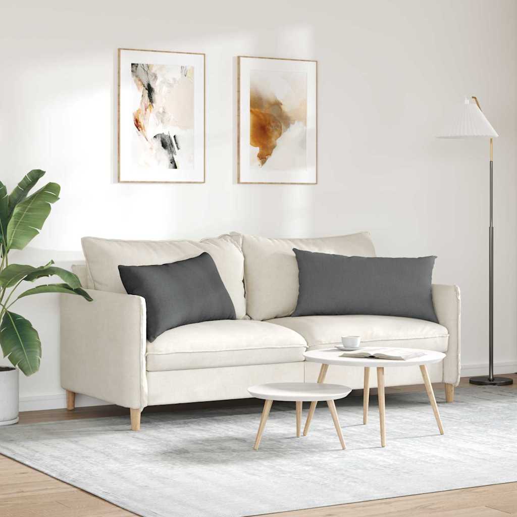 Sofa Kussens 2 stuks Donkergrijs 80 x 40 cm Stof is nu te koop bij PeponiXL, paradijselijk wonen!