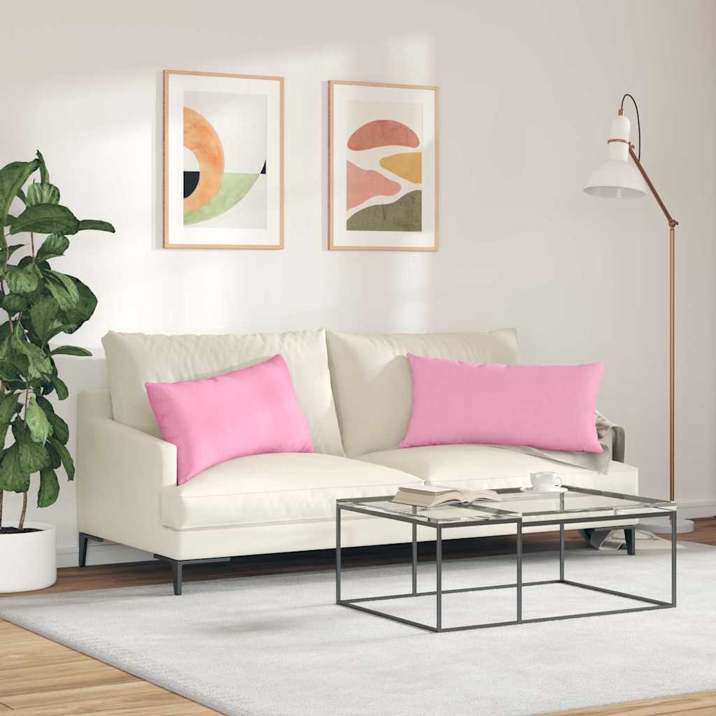 Sofa Kussens 2 stuks Roze 80 x 40 cm Stof is nu te koop bij PeponiXL, paradijselijk wonen!