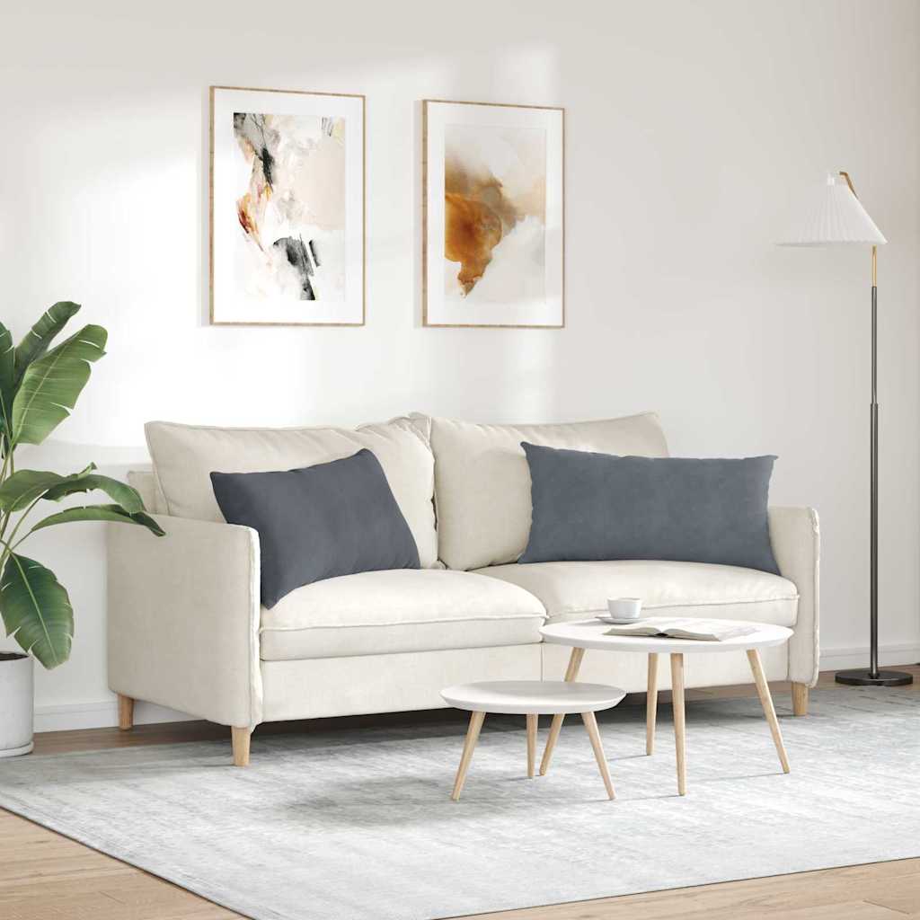 Sofa Kussens 2 stuks Donkergrijs 80 x 40 cm Cordstof is nu te koop bij PeponiXL, paradijselijk wonen!
