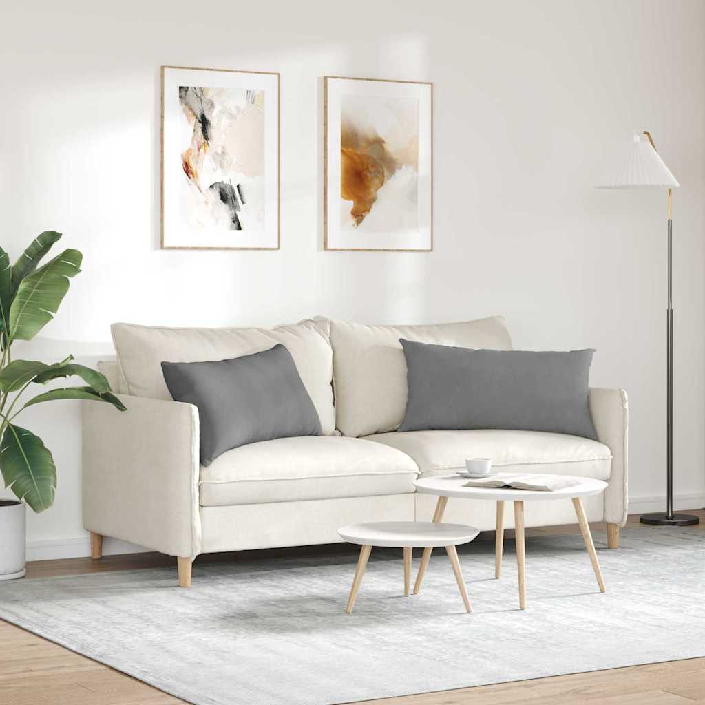 Sofa Kussens 2 stuks Donkergrijs 80 x 40 cm Stof is nu te koop bij PeponiXL, paradijselijk wonen!
