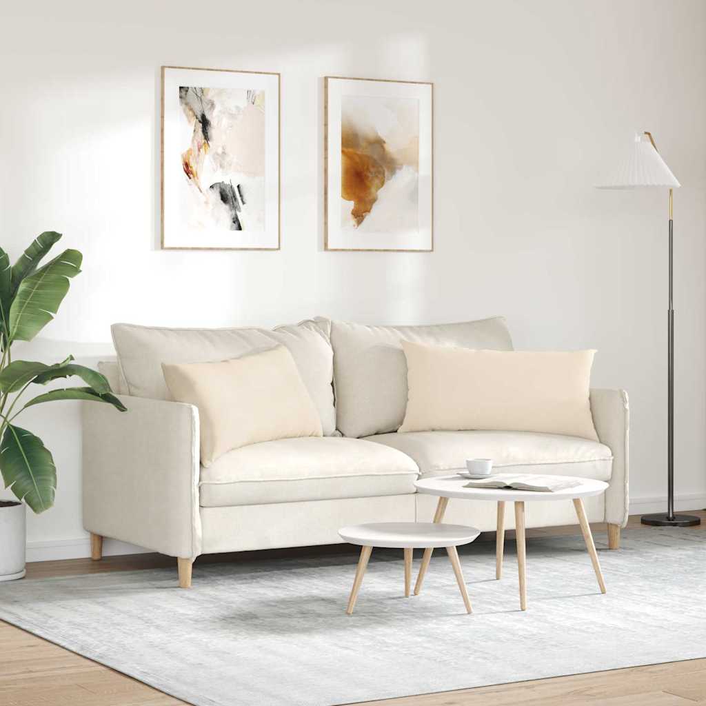 Sofa Kussens 2 stuks Beige 80 x 40 cm Stof is nu te koop bij PeponiXL, paradijselijk wonen!