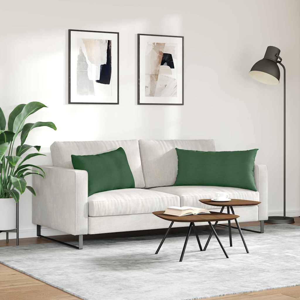 Sofa Kussens 2 stuks Donkergroen 80 x 40 cm Cordstof is nu te koop bij PeponiXL, paradijselijk wonen!