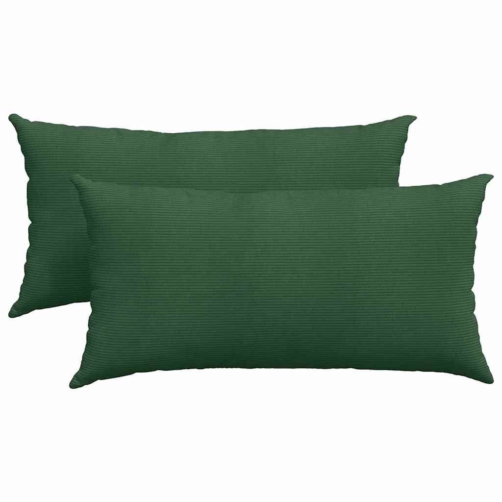 Sofa Kussens 2 stuks Donkergroen 80 x 40 cm Cordstof is nu te koop bij PeponiXL, paradijselijk wonen!