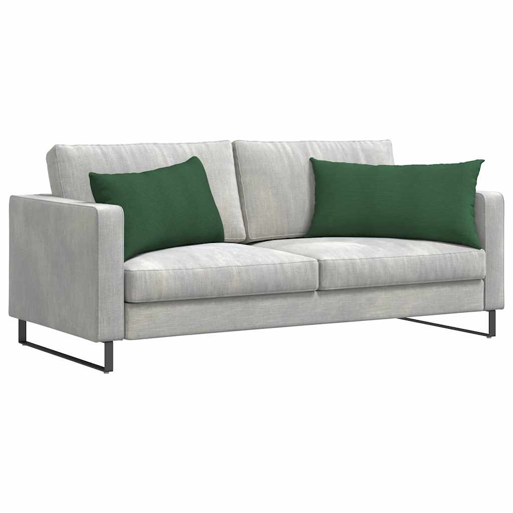 Sofa Kussens 2 stuks Donkergroen 80 x 40 cm Cordstof is nu te koop bij PeponiXL, paradijselijk wonen!