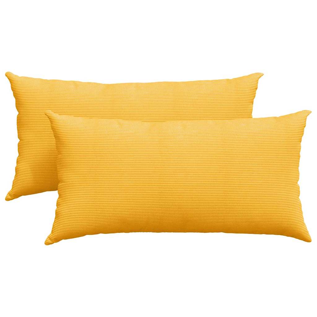 Sofa Kussens 2 stuks Lichtgeel 80 x 40 cm Cordstof is nu te koop bij PeponiXL, paradijselijk wonen!