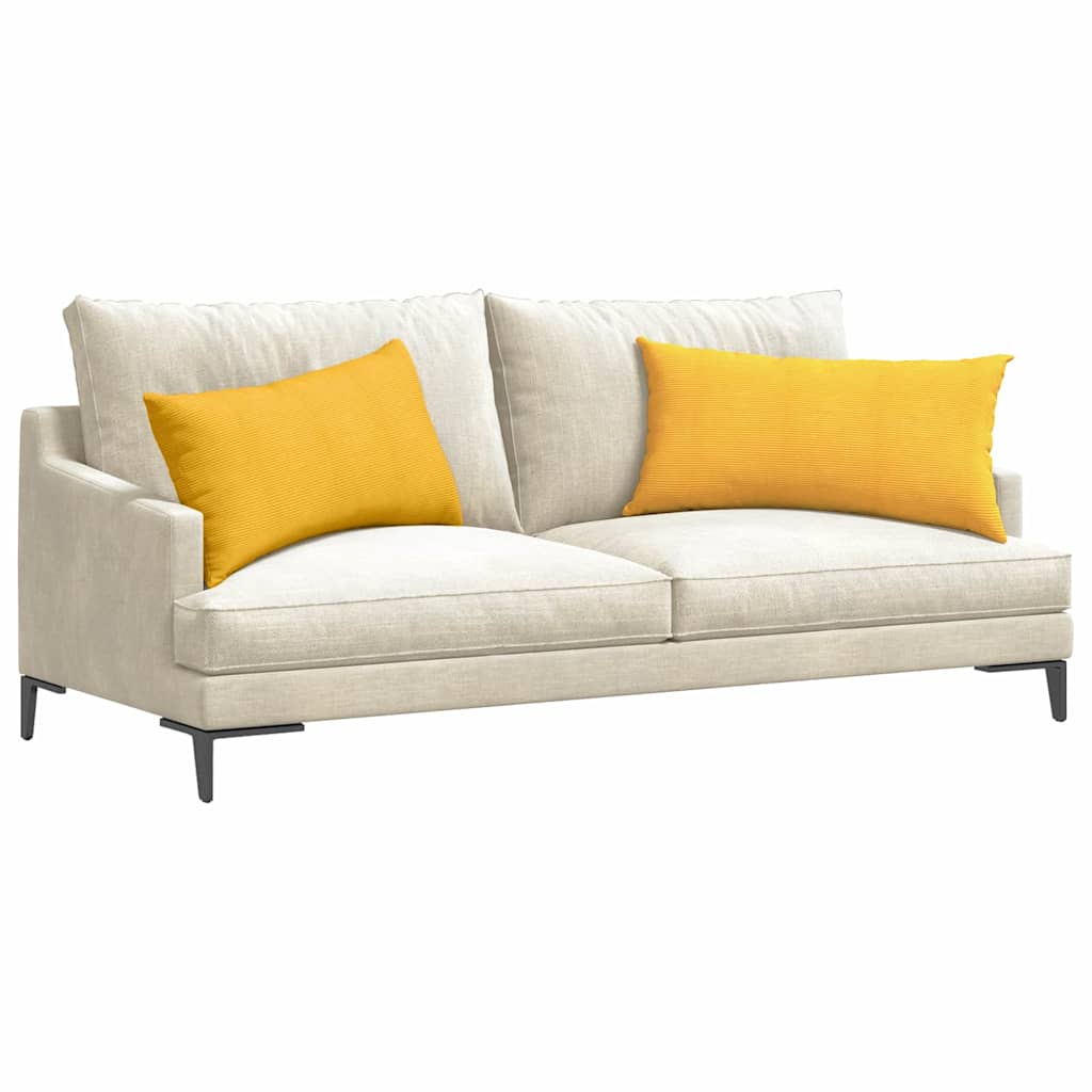 Sofa Kussens 2 stuks Lichtgeel 80 x 40 cm Cordstof is nu te koop bij PeponiXL, paradijselijk wonen!