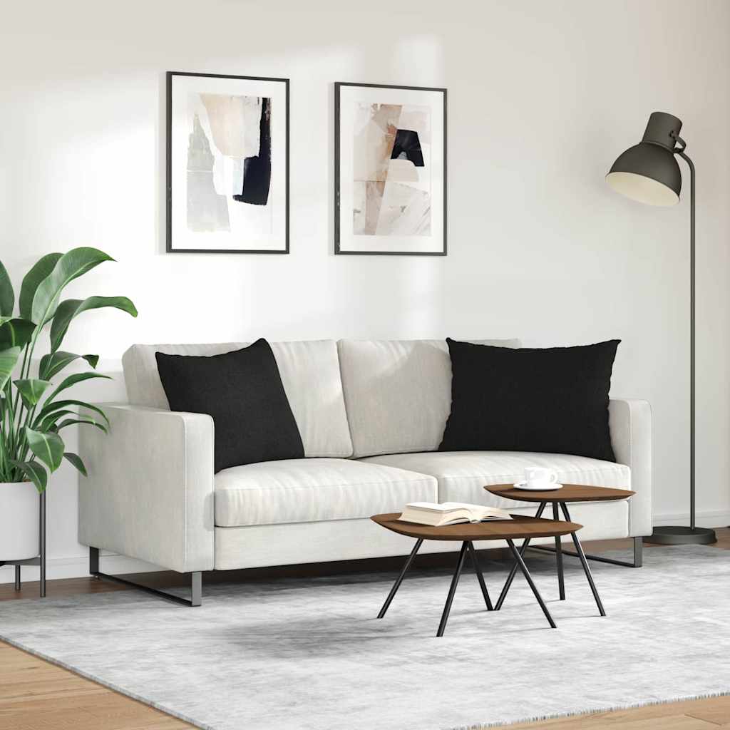 Sofa Kussens 2 stuks Zwart 70 x 50 cm Stof is nu te koop bij PeponiXL, paradijselijk wonen!