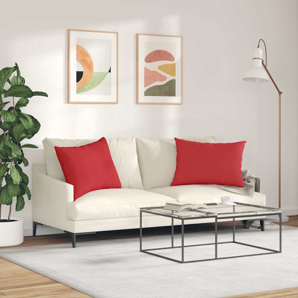 Sofa Kussens 2 stuks Rood 70 x 50 cm Stof is nu te koop bij PeponiXL, paradijselijk wonen!
