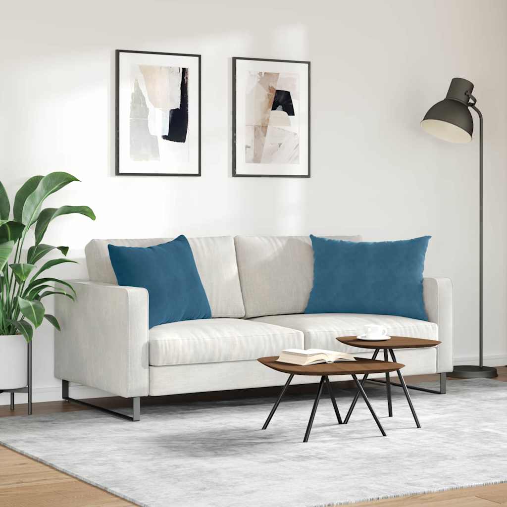 Sofa Kussens 2 stuks Blauw 70 x 50 cm Cordstof is nu te koop bij PeponiXL, paradijselijk wonen!