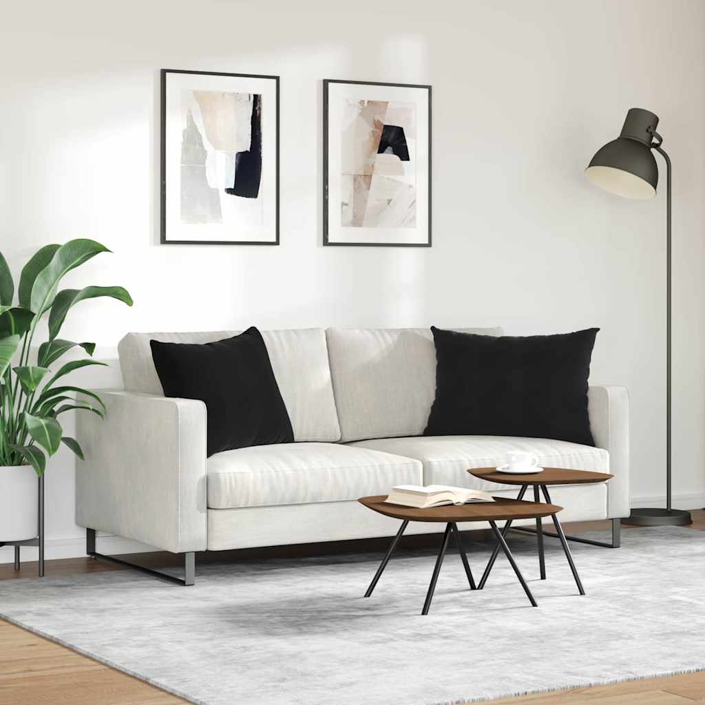 Sofa Kussens 2 stuks Zwart 70 x 50 cm Cordstof is nu te koop bij PeponiXL, paradijselijk wonen!