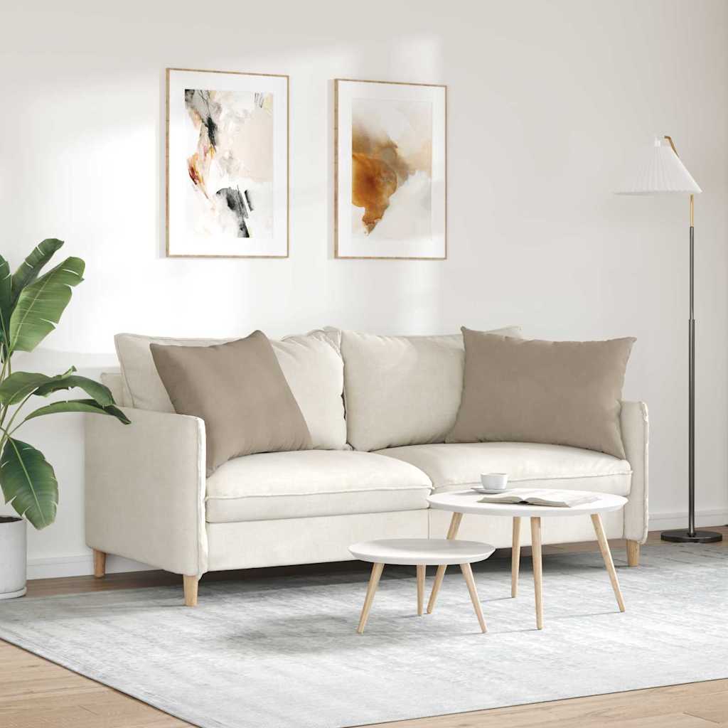 Sofa Kussens 2 stuks Taupe 70 x 50 cm Stof is nu te koop bij PeponiXL, paradijselijk wonen!