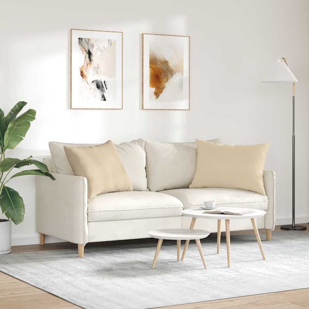 Sofa Kussens 2 stuks Crème 70 x 50 cm Stof is nu te koop bij PeponiXL, paradijselijk wonen!